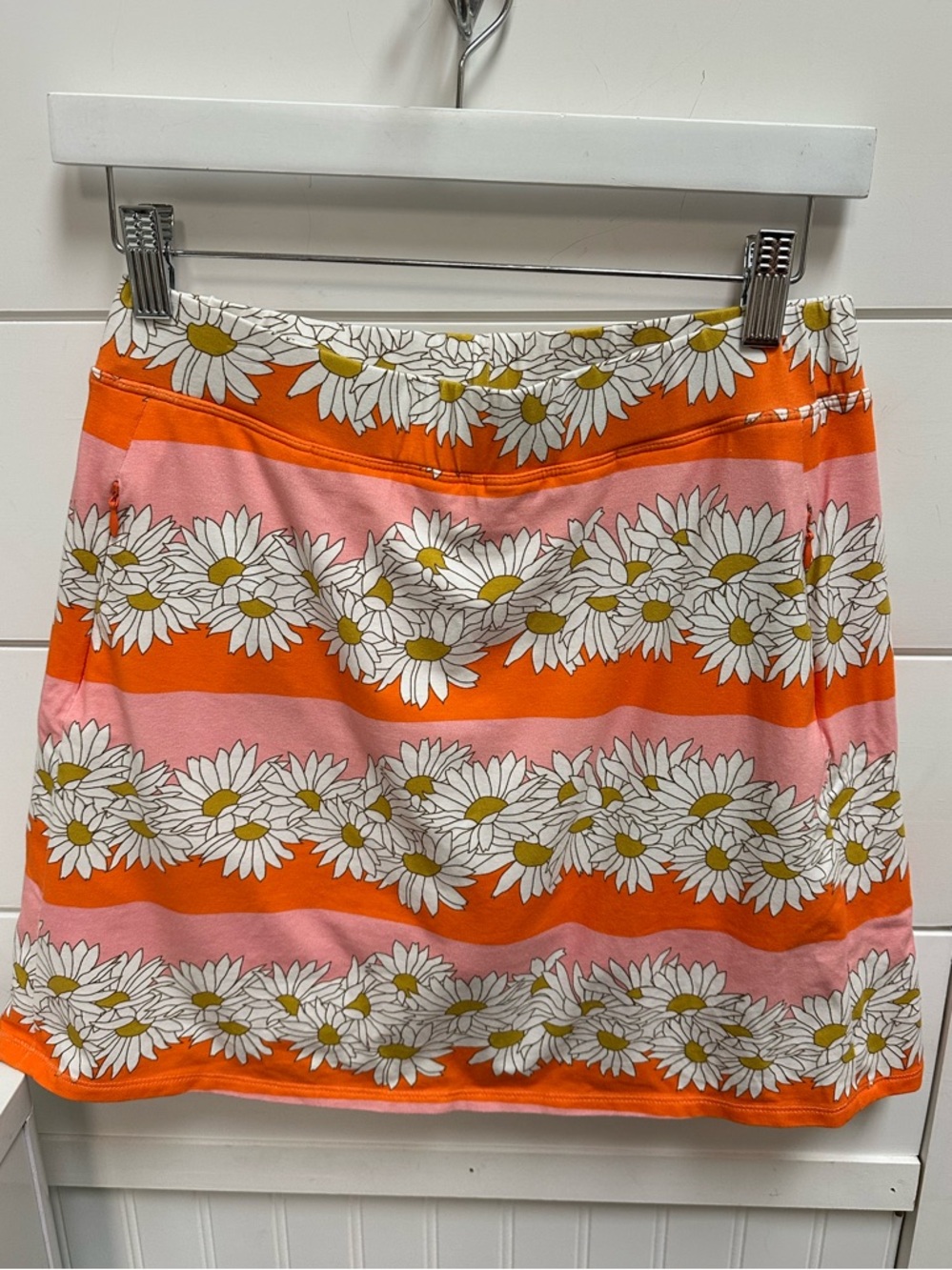 Spartina 449 Daisy Print Skirt Orange Pink Floral Mini Skort Medium - Picture 2 of 6
